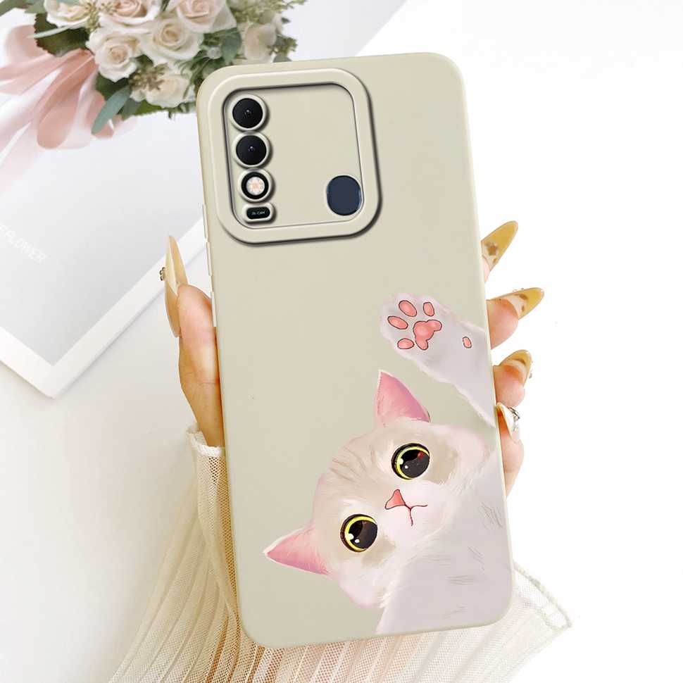 For Tecno Spark 8 Casing KG6 KG6k Love Flower Cover Soft Phone Case For Tecno Spark8 Spark 8 Silicone Protective Back Cover