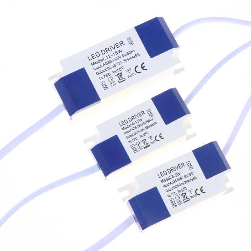 1Pcs Lighting Transformer 85-265V Constant Current Non-Isolated External Led Driver 1-3W 3-5W 4-7W 8-12W 12-18W 18-24W 24-36W