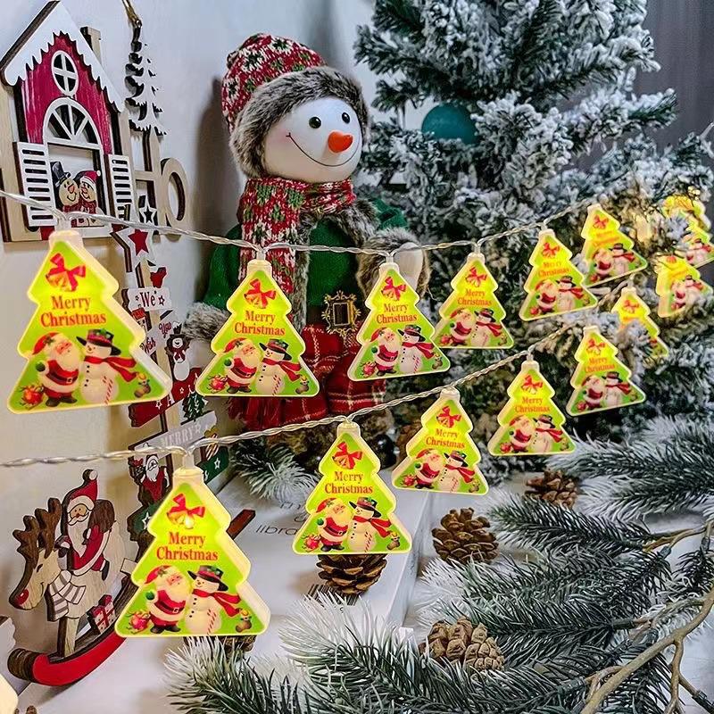 Battery-Powered LED Christmas Bell String Lights for Colorful Room Decoration