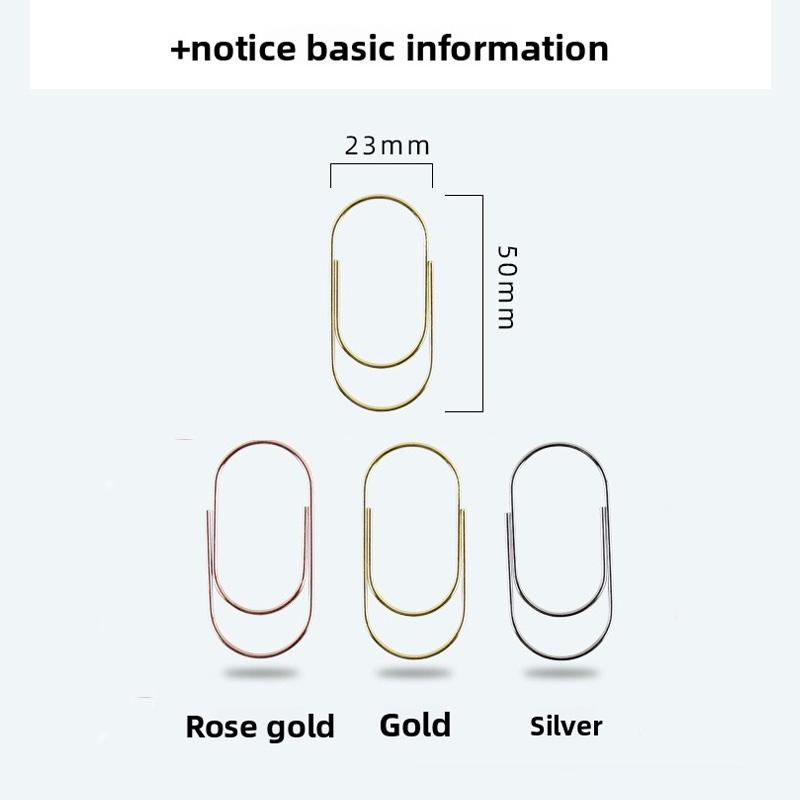 50PCS Large Size 50mm Paper Clip Metal Cartoon Color Decorative Office File Student Notebook Organizer