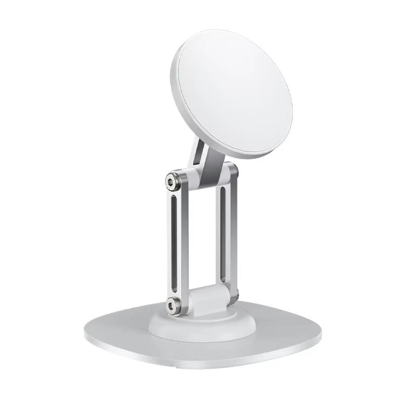 360 Rotation Aluminium Alloy Foldable Magnetic Desktop Phone Stand Desk Lazy Holder For Magsafe iPhone 17 16 15 14 13 12 Pro Max