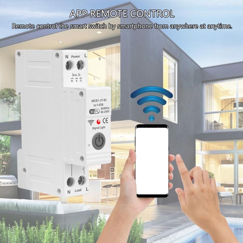 Interruttore Automatico Professionale 63A con Misurazione del Consumo Energetico Interruttori Accessibili da Remoto per Case Intelligenti