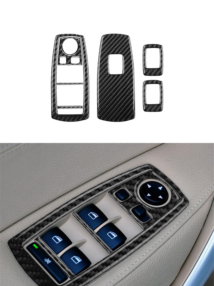 Carbon Fiber Car Interior Center Console Gear Shift Panel Decoration Stickers For BMW X3 2004-2010 Car Accessories