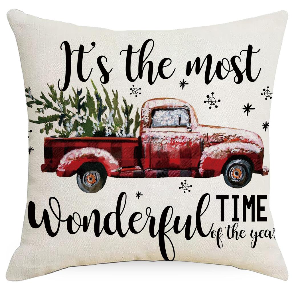 New Christmas Pillowcase Living Room Sofa Bedroom Cushion Pillow Model Room Home Holiday Decoration