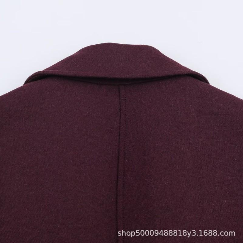 Womens Oversized Long Wool Blend Coat Streetwear Style Loose Fit Winter Outerwear