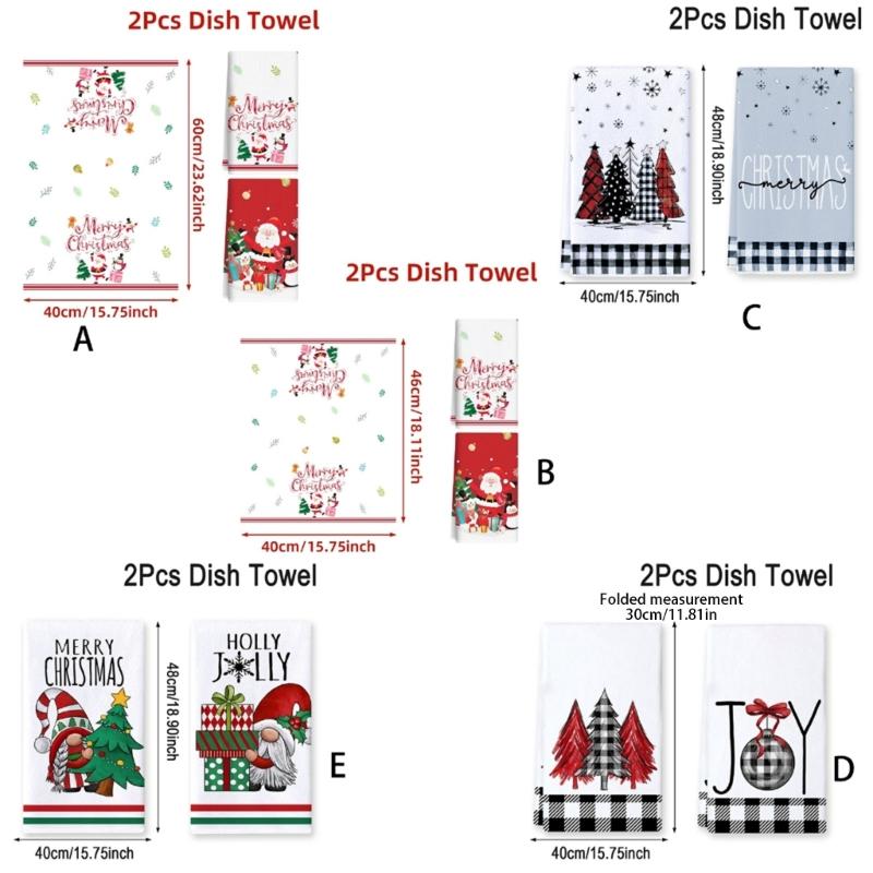 Quick Drying Christmas Kitchen Towels Decorative Holiday Dishcloths Drying Towel For Cleaning And Drying