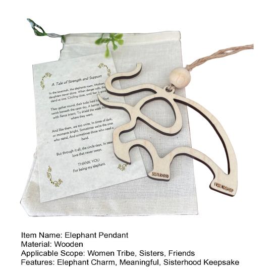 Freundschaft Elefantenanhänger Schwesternschaft Elefant Holzornament Schwesternschaft Freundschaft Elefantenanhänger mit Geschichte
