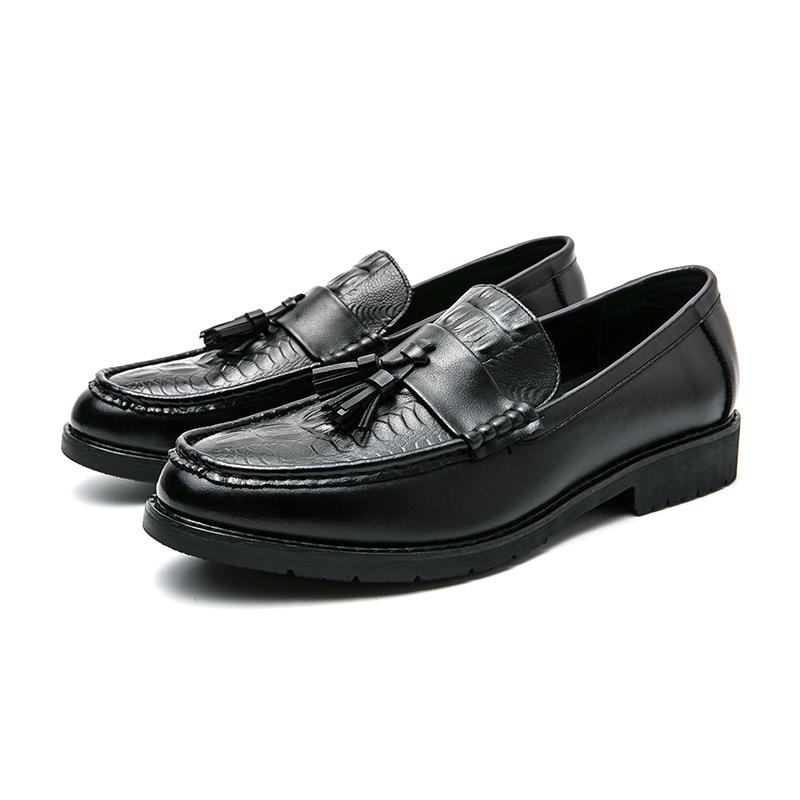 Men Black Loafers Leather Shoes Brown Formal Business Shoes Wedding Dress Prom Shoes Over Sized