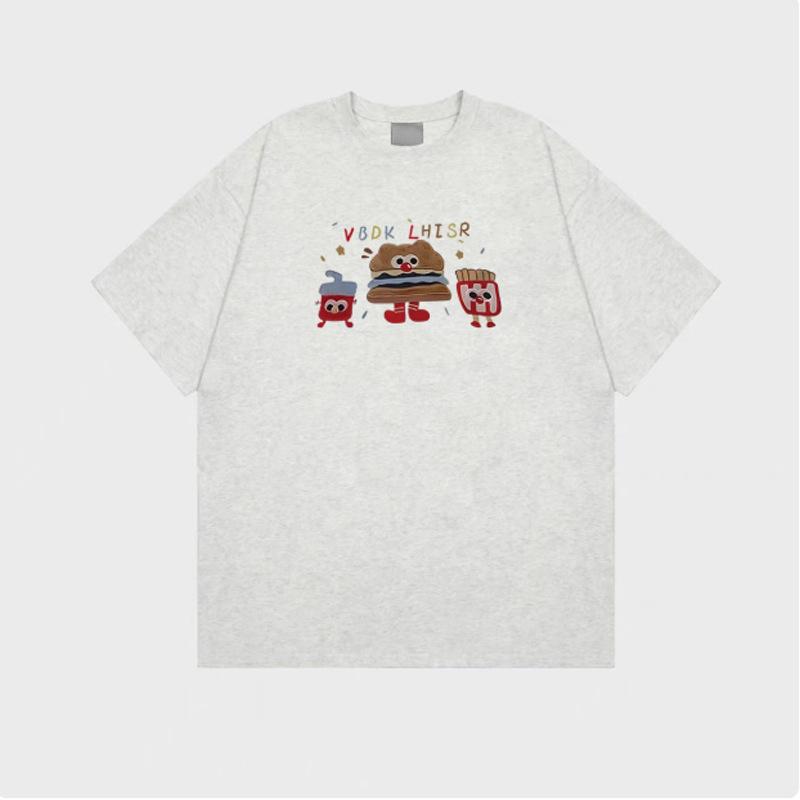 Summer New Cartoon Print Design Short-sleeved T-shirt Women's Casual Loose Versatile Top T-shirt