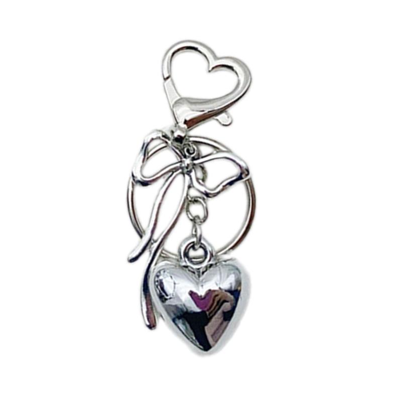 Elegant Heart Bowknot Pendant Versatile Keyring Fashion Accessory for Women Bag Pendant Charm and Keychain