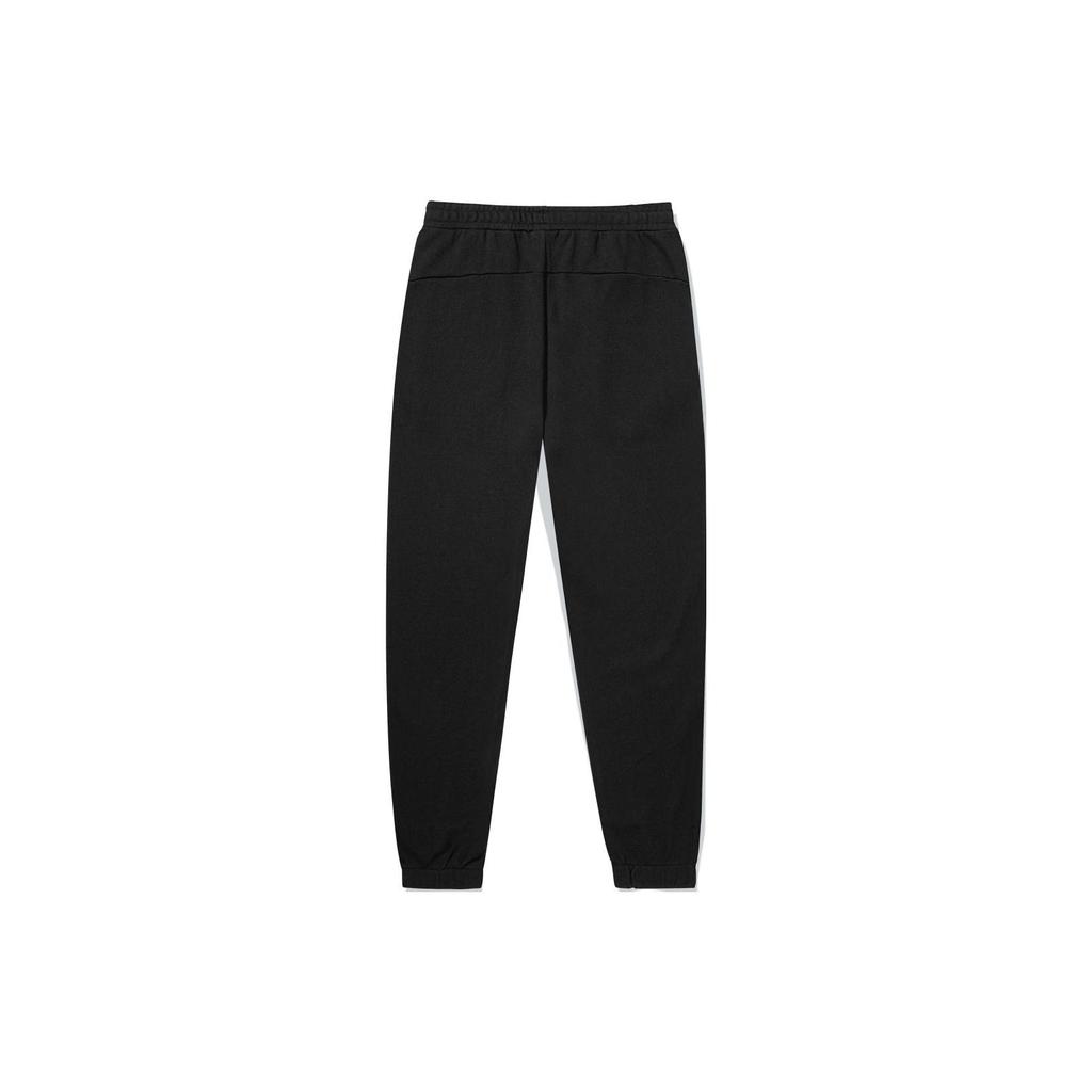Li-Ning Solid Color Regular Fit Zipper Pocket Cuffed Sweatpants Men Bottoms Black AKLSG29-1
