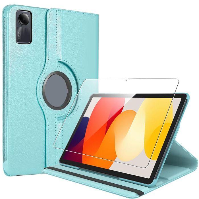Coque + Verre Trempé - BOOLING - pour Xiaomi Redmi Pad SE 11 Pouces - Rotatif 360° - Bleu - Protection Légère