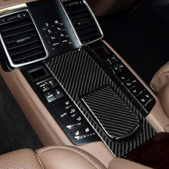 2pc Carbon Fiber Rear Seat Media Panel Sticker Trim For Porsche Panamera 2010-16