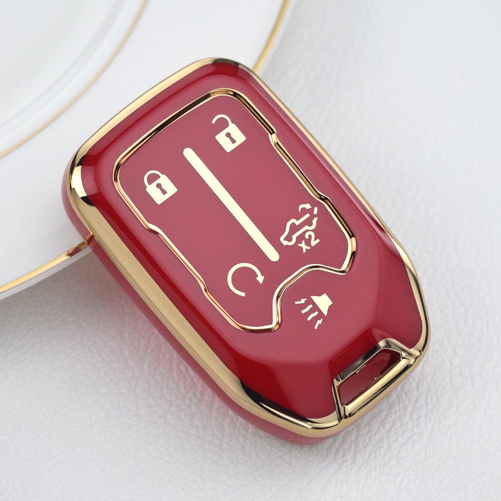 New Car Key Cover Case fob For Chevrolet Suburban Silverado GMC Terrain Yukon Tahoe Sierra Smart Auto Accessories Key Ring
