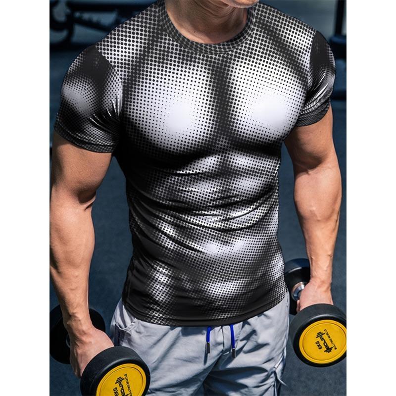 Muscular men s sports short-sleeved T-shirt S