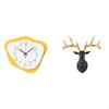 Acrylic Deer Wall Clock Sculpture Modern Office Ornament Silent Timepiece Boho Artwork Mount
