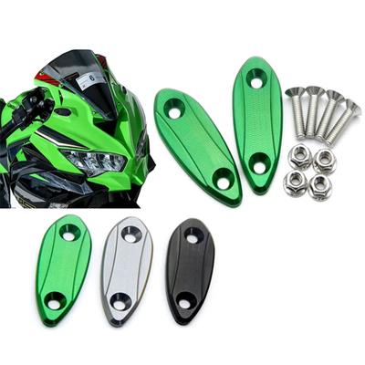 Motorräder Block Off Platte Rückspiegel Loch Abdeckung Spiegel Dekorative Code Kappe Basis für ZX25R ZX6R