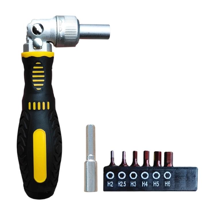 Multiple Angle Ratcheting Screwdriver with Reversible Lock 72 Tooth Gear System and Ergonomic Bendable Handle Design