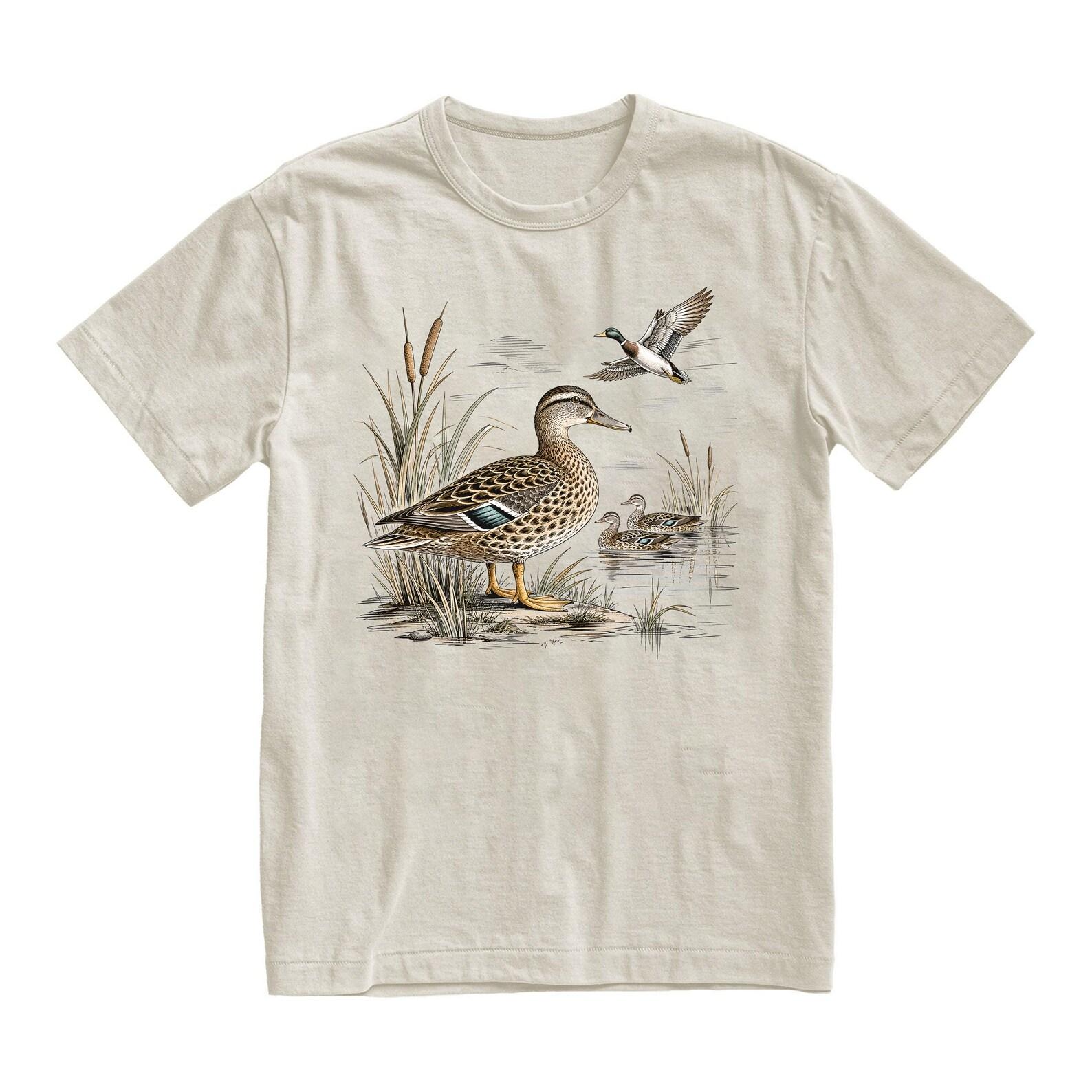 Comfort Colors Mallard Ducks T-Shirt, Vintage Flying Duck Wildlife Tee 3XL