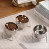 New 304 Stainless Steel Single And Double Cats Dogs Bowl Neck Protection Anti Slip Anti Overturning Cats Dogs Feeding Water Bowl