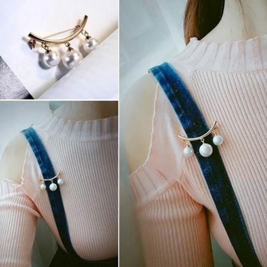 2Pcs Brooch Stylish Elegant Faux Pearl Fashion Vintage Brooch for Wedding