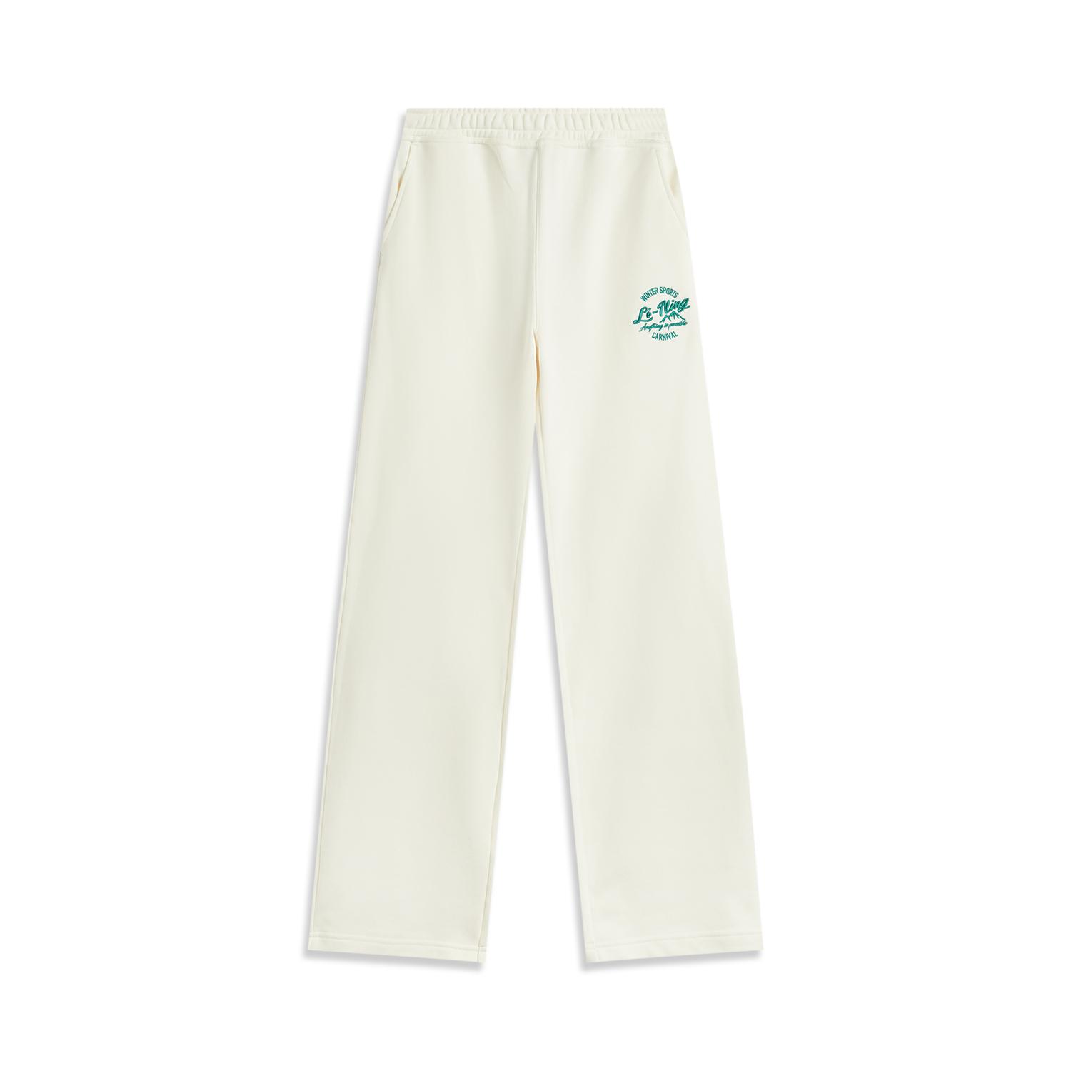 

Li Ning Серия Спортивный Стиль Жизни Повседневные Удобные Универсальные Вязаные Спортивные Брюки Женские брюки Молочно-Белый AKLUB96-2 M