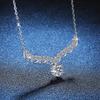 Wing Pendant Necklace 1ct Moissanite Chain Women Fashion Daily Wear