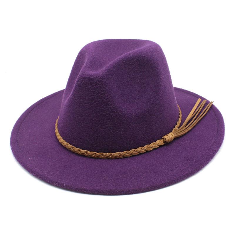 Fedora Hat Woolen Top Hat Jazz Hat Men'S And Women'S Woolen Hats
