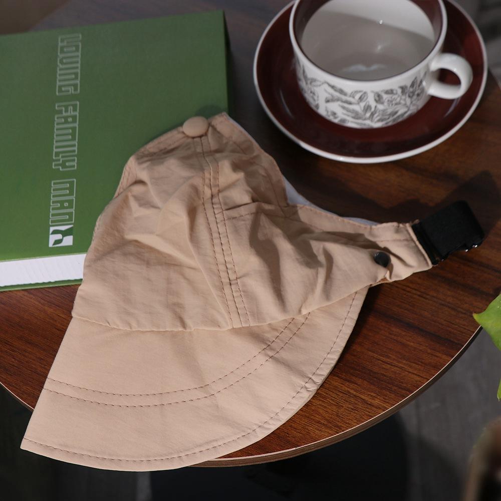 Foldable Sunshade Empty Top Hat Solid Color Mask Hanging Suncreen Peaked Cap Bucket Hat Sun Hat Ponytail Cap Beach
