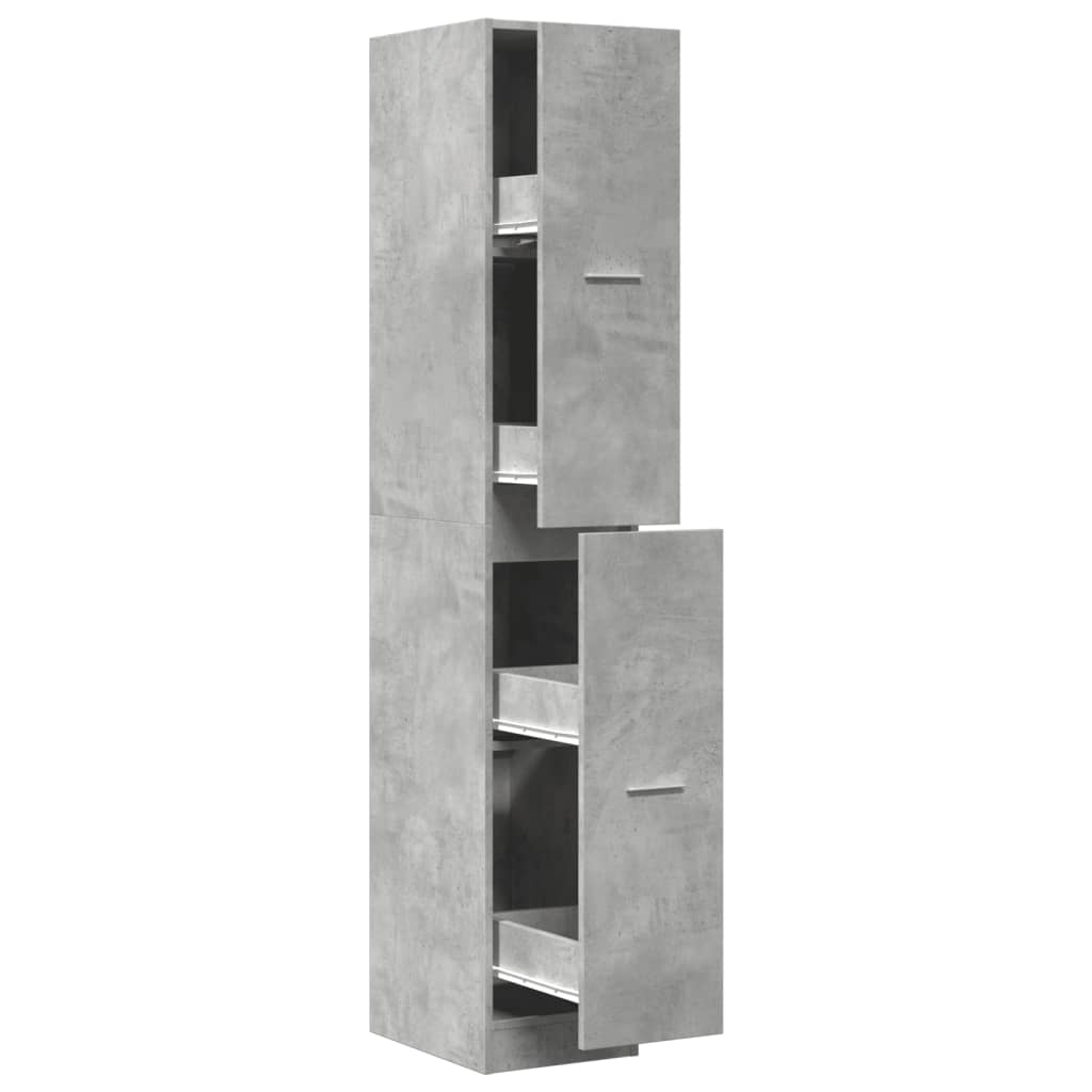 Apothecary Cabinet Concrete Gray 30x41x174.5 cm Engineered Wood