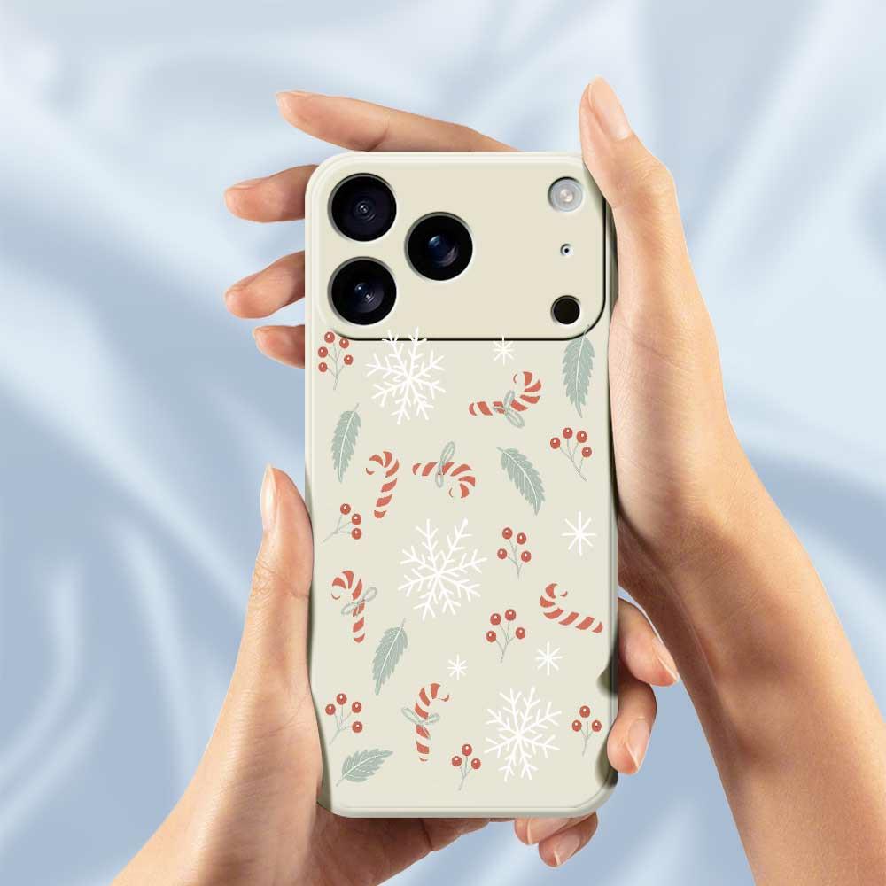 For iPhone 17 Pro Max Case Leaves and Canes Pattern Printing Straight Edge TPU Phone Back Cover