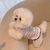 Dog clothes Autumn and winter rainbow striped dress Bigbear cat teddy Pomeranian small dog velvet pet vest