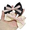 2Pcs Girl Hair Pins Bowknot Decor Double-Layered Ribbon Design Side Bangs Hair Clips Hair Accessories Daily Wear