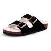 Fashion Litfun New Women's Winter Slippers Thick Sole Cork Footed Ladies Slides Fur Lining Warm Sandals With Adjustable Double Buckle