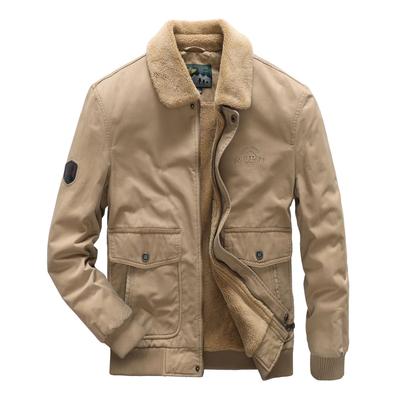 Men's Autumn and Winter New Lamb Velvet Jacket Men's Velvet Cotton Jacket Warm and Thickened Military Uniform Cotton Jacket for Men