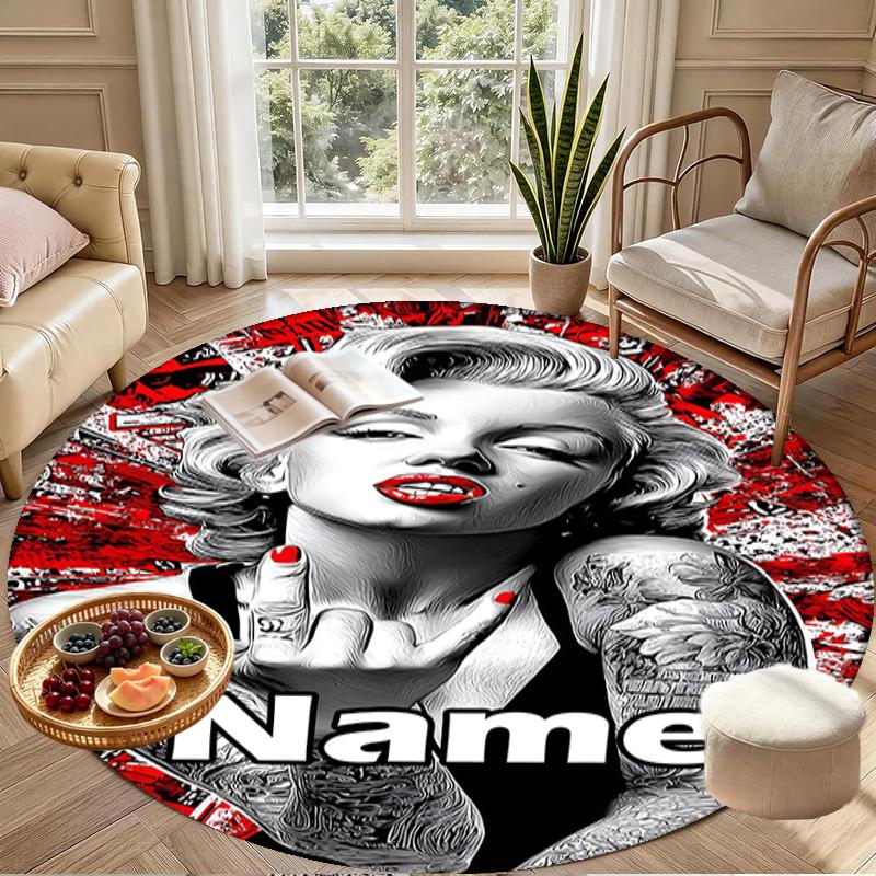 Op maat Gemaakte Gepersonaliseerde Zanger Print Ronde Vloerkleed, Veelzijdig Huisdecoratie Tapijt, voor Speelkamer, Appartement, Balkon, Entree, Hal Cadeau