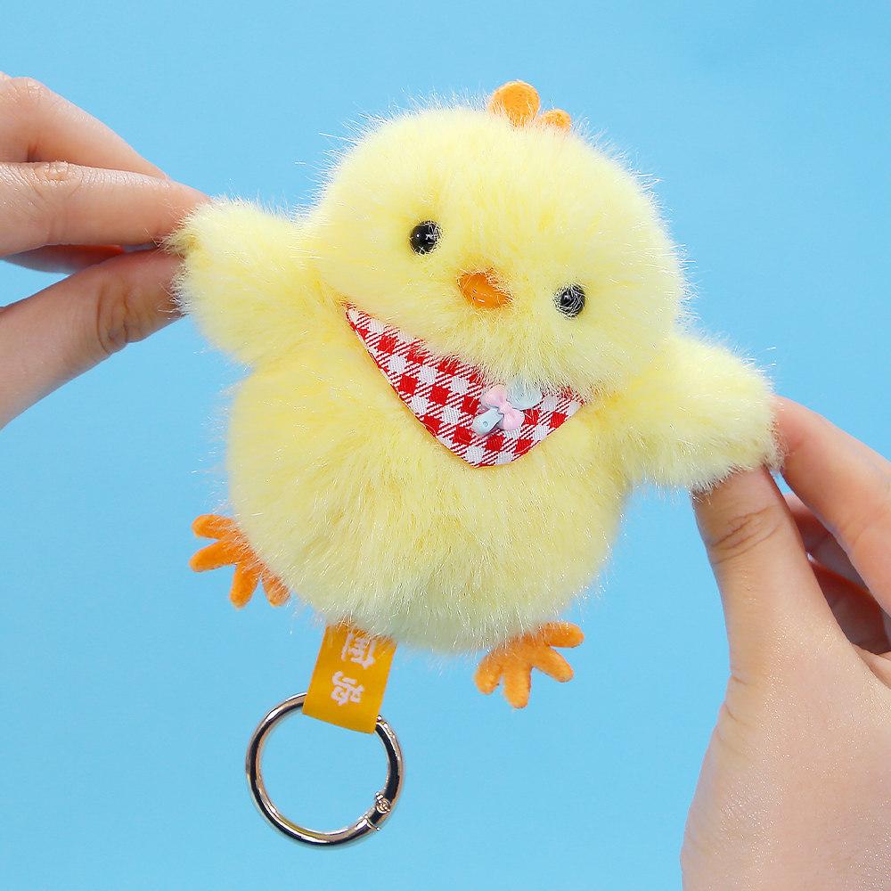 Animal Plush Keyring Featuring Chick Shape With Premium Plush For Girls Decor