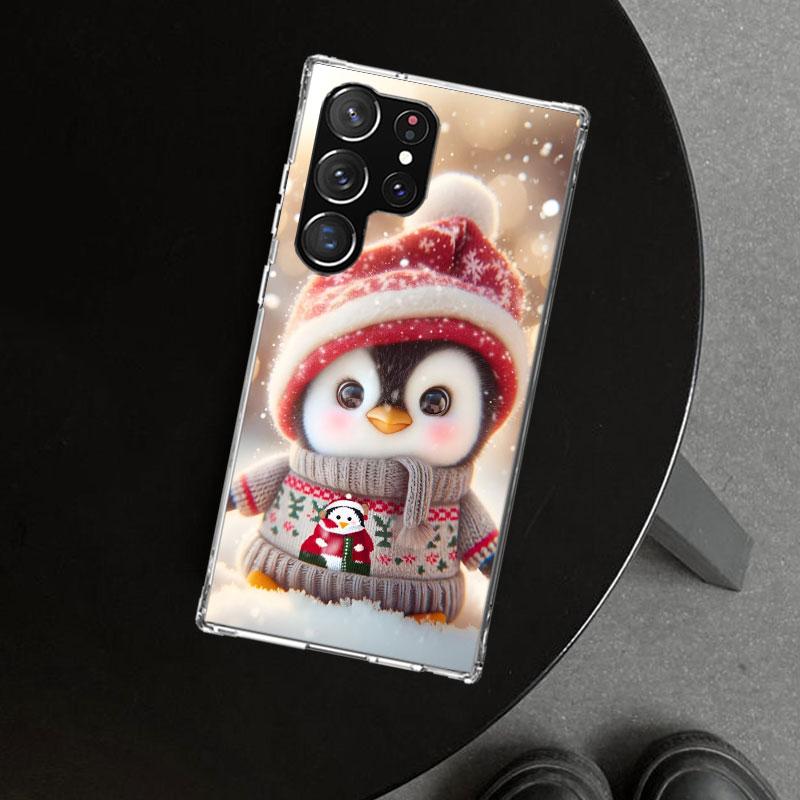 Christmas Penguin Phone Case Cover for Samsung Galaxy S26 S25 Edge S24 S23 Ultra S22 Plus S21 FE S20 + Art Customized Fundas Gal