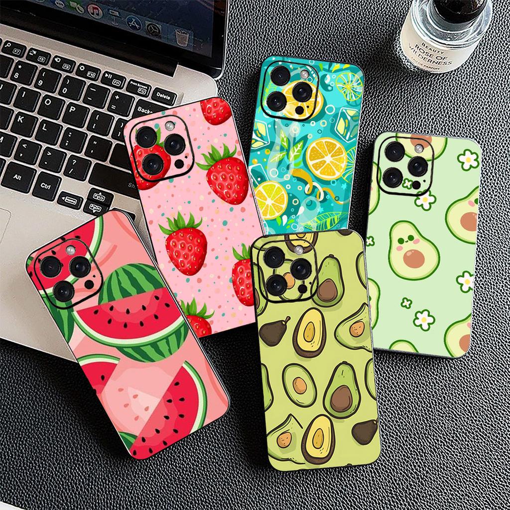 for Motorola Moto G86 G57 E14 E15 G14 G34 G67 G84 G24 A54 G15 Power E22 Phone Case Cherry Strawberry fruit Summer Avocado Lemon
