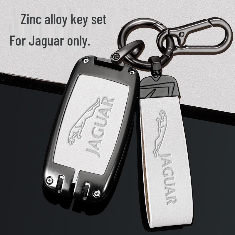 Jaguar XFL/XEL/XJL/F-Pace/F-Type Key Case with Buckle - Premium Car Key Remote Holder