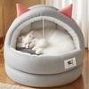 Cat Friendly Eco-Friendly Winter Warm 100% Cotton Semi-Enclosed Pet Bed Mat Solid Pattern Cat House Carton Kittens Puppies