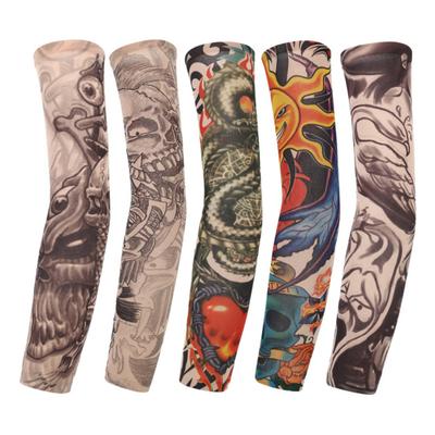 10 st Unisex Utomhussporter Tatuering Sömlös UV-solskydd Armskydd Ärmar