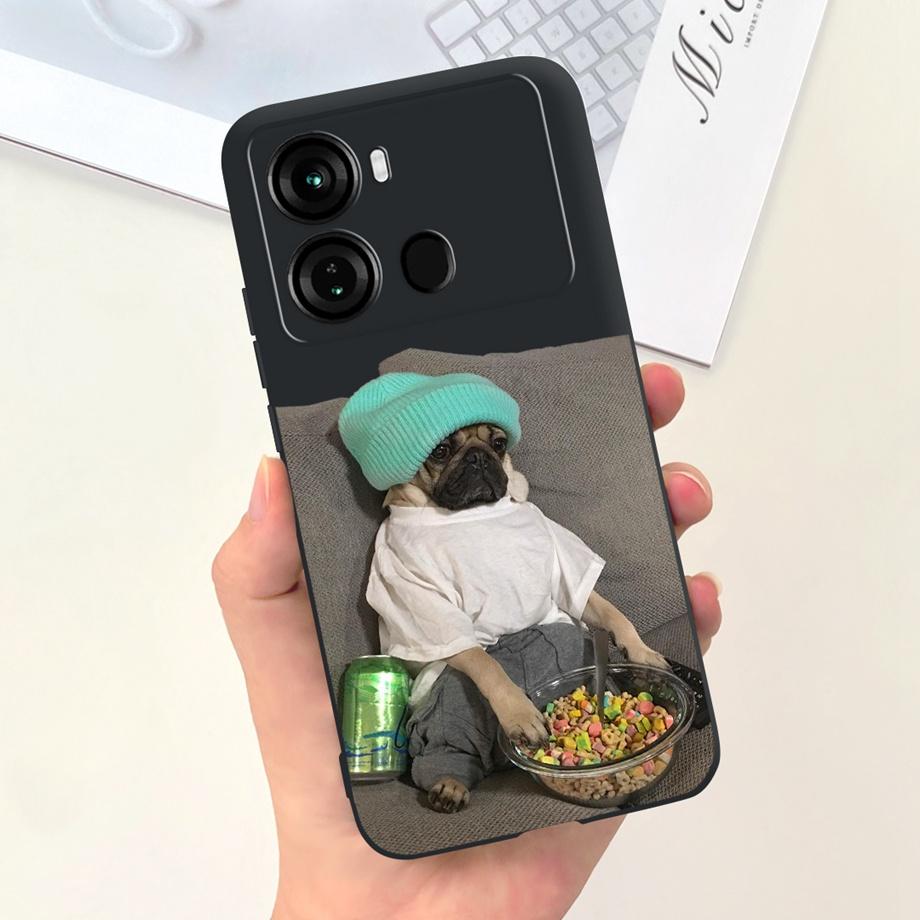 For Itel P40 P40+ P40 Plus Case Luxury Black Soft Silicone Bumper Phone Cover for ITEL P683L P662L Coques Panda Rabbit Goothic