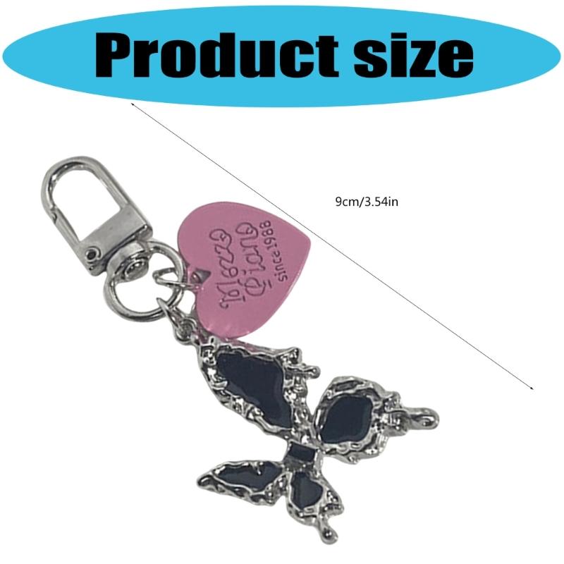 Gothic Inspire Keychain Crosses Butterfly Charm Zinc Alloy Materials Portable Ideal for Everyday Use