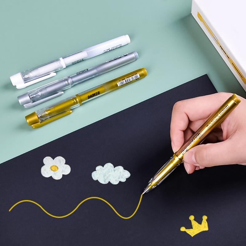 Highlighter Gelstift 1mm Feiner Liner Stift Kunst Zeichenstift Weiß Silber oder Golden Für Künstler Anfänger Student Kunst Zeichnung