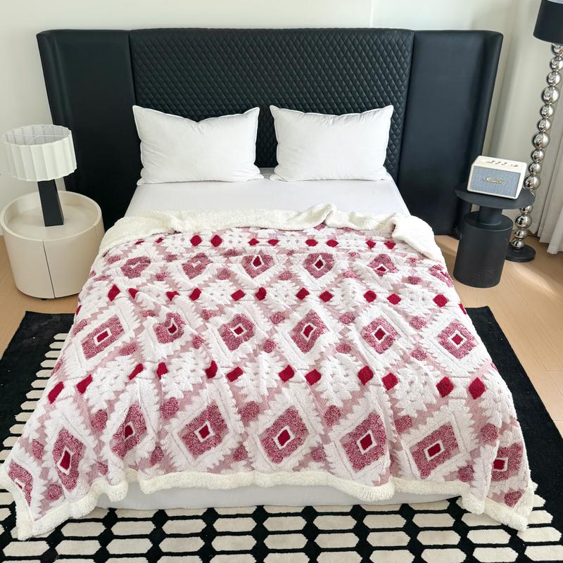 Thick Tafu Velvet Blanket Warm Lamb Wool Thow Blanket for Winter Double-layer Coral Fleece Office Blanket Plaids Sofa Queen Size