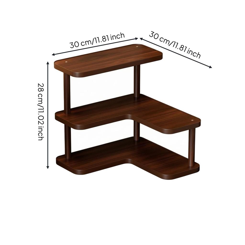 Freestanding 3-Tier Corner Tabletop Rack Tiered L-Shaped Display