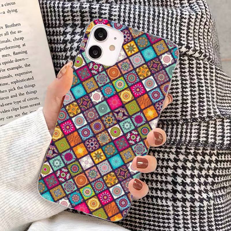 Mandala Flower Totem Phone Case for iphone 13 8 7 6S Plus X 5S SE 2020 XR 11 12 mini pro XS MAX