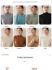 Women's Cable Knit Cashmere Sweater – Loose, Simple, Thickened, Half-High Neck for Autumn/Winter
