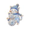 Enamel Rhinestone Brooch Dog Christmas Crystal Pins Fashion Xmas Jewelry  Party